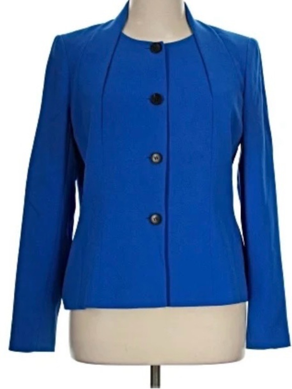 Lafayette 148 Women's Royal Blue Button-Front Jacket